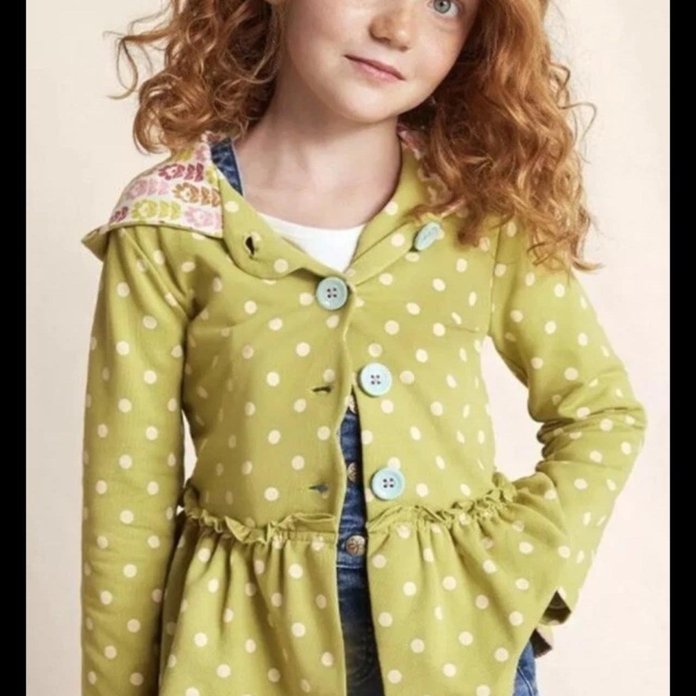 Matilda Jane Green Polka Dot Girls' Jacket size 12 new